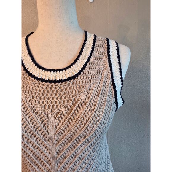 Evereve Brooklyn Tank SZ XS Textured Cotton Knit Top Coastal - Picture 4 of 7